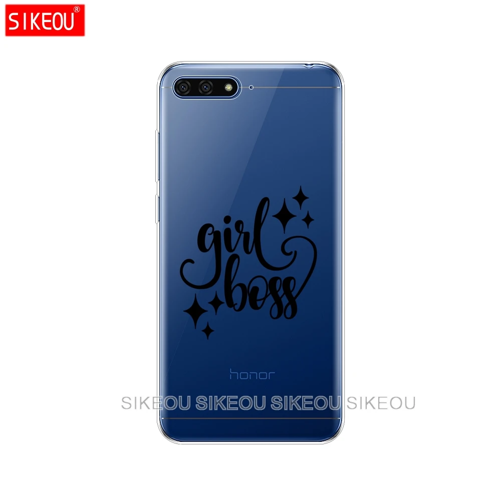 Силиконовый чехол для телефона Huawei Honor 7A PRO 7C Y5 Y6 Y7 Y9 2017 2018 Prime Cute girl boss защитный с
