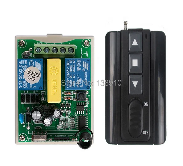 

AC220V 2CH Wireless Remote Control Motor Positive &negative Switch System Receiver +Transmitters for Appliances Gate Garage Door
