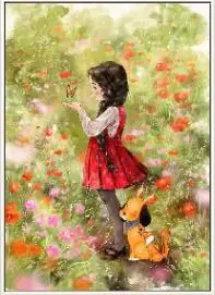 Spring girl Новая рукоделие, DMC цвет полный набор для вышивки, мультфильм Сезон клен Снеговик Ангел для девочек нарисованный узор крестиком Настенный декор - Цвет: Spring girl