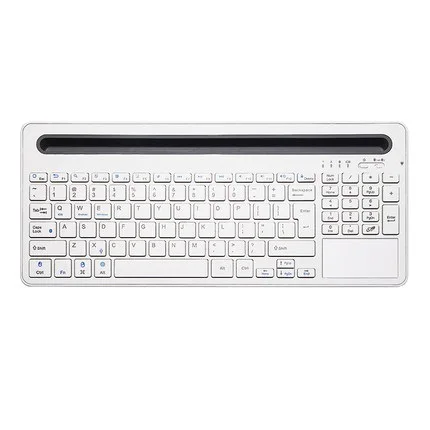 Белый Qianye B021 двухканальный Универсальный перезаряжаемый тачпад Bluetooth клавиатура с бесшумными клавишами для планшета и мобильного телефона - Цвет: Белый