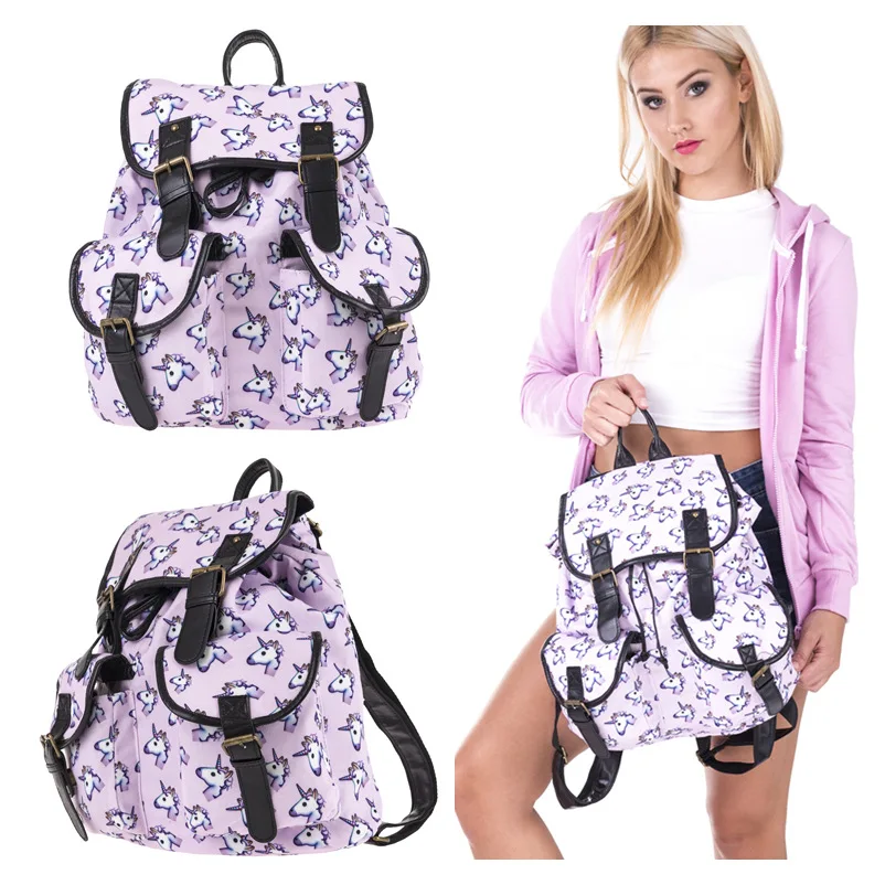 Новый Для женщин модная сумка Единорог рюкзак Винтаж школьная для