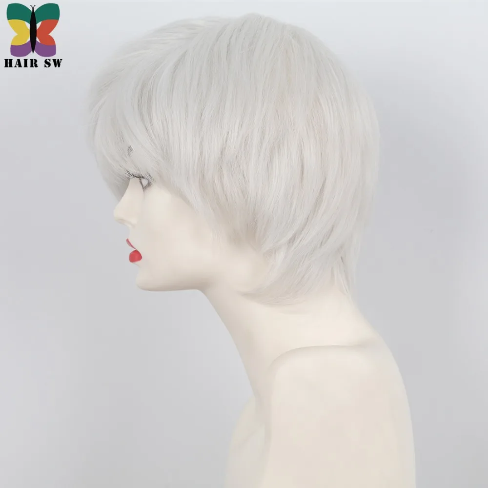 Волосы короткие прямые Боб вырезать более старый женский парик мягкие