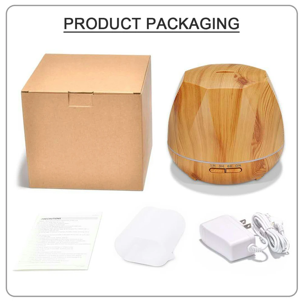 

THANKSHARE 550ml Essential Oil Aroma Diffuser Air Humidifier 7 Color LED light Mist Maker Aromatherapy Wood Grain for Home SPA