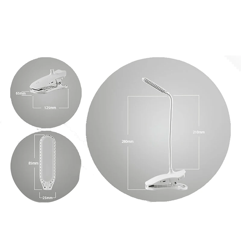 12 светодиодов креативные настольные лампы светодиодные для чтения с зажимом