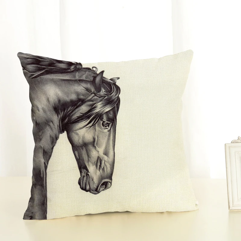 Fashion cushion cover Horse pillow case cojins/almofadas 45Cmx45Cm Square Valentine Day Gift Handmade 3D Throw Pillows | Дом и сад