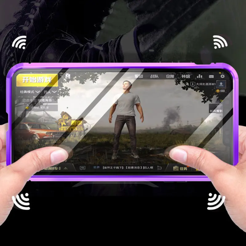 Передний Задний стеклянный чехол для iPhone11 Pro max чехол Магнитный 360 Полный корпус защитный Алюминиевый металлический каркас Забавный Чехол Для iPho