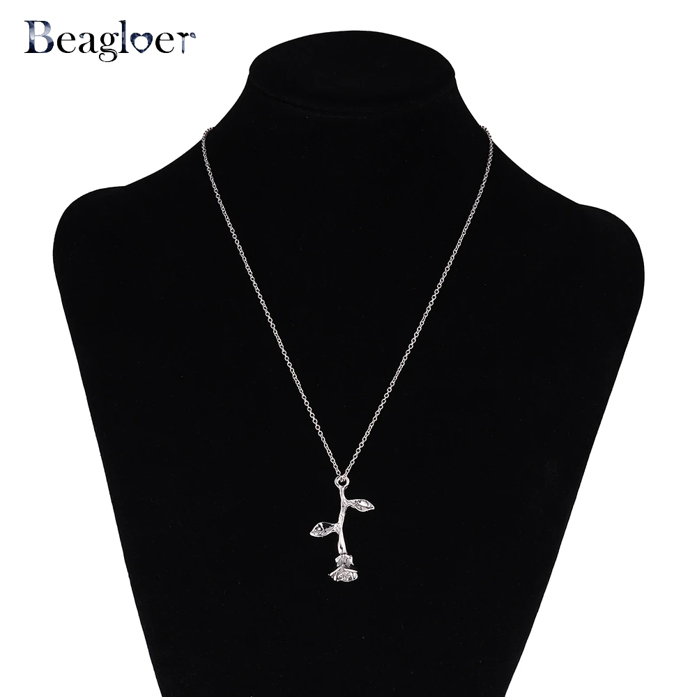 Beagloer Bijoux Femme колье Золотая Роза заявление Цепочки и ожерелья Для женщин макси