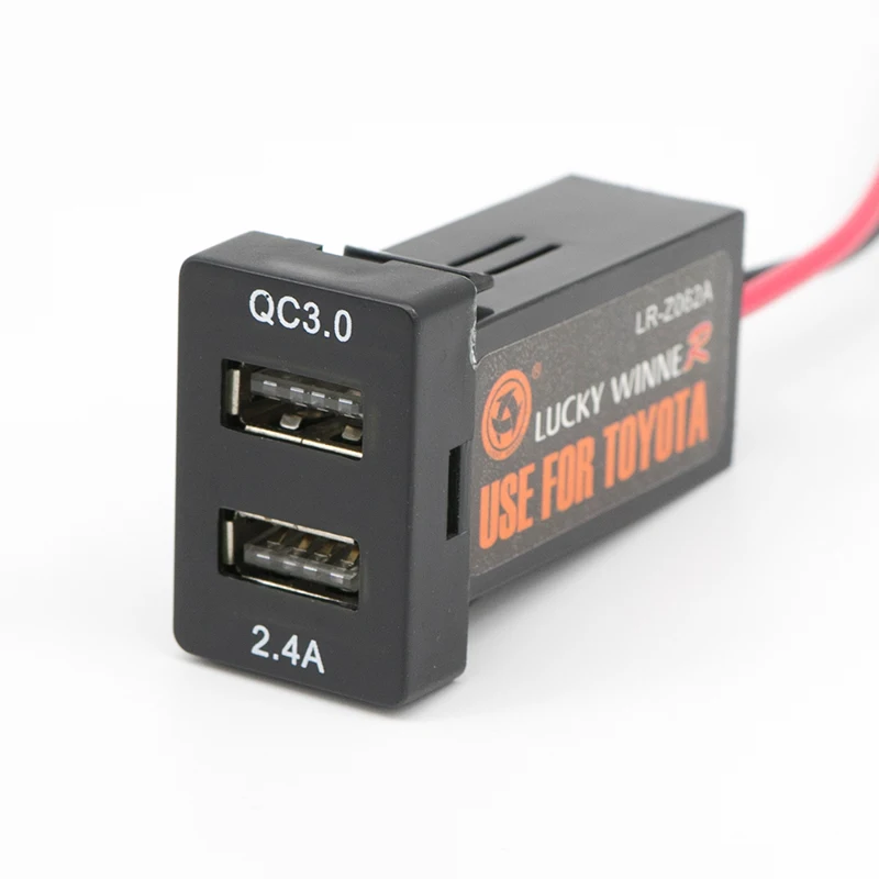 QC3.0 2.4A Quick перезарядка двойной порт разъем двойной USB адаптер питания Разъем для TOYOTA Corolla Auris Lewin Camry Reiz RAV4