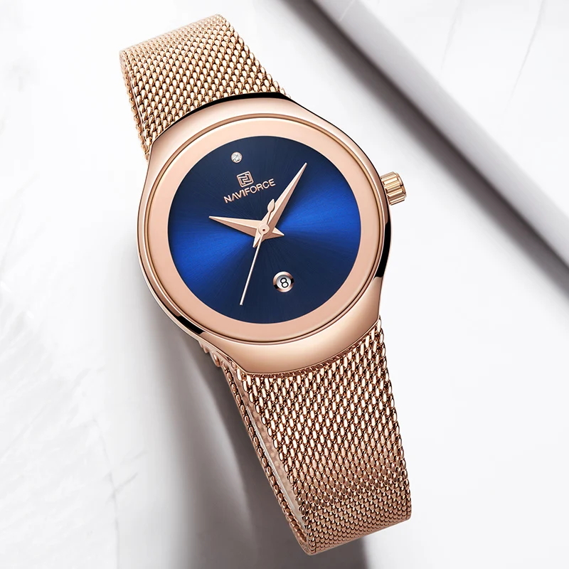 Часы женские кварцевые водонепроницаемые с ремешком из нержавеющей стали