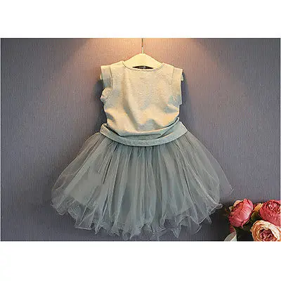 Summer Tutu Mini Cute Sleeveless Cotton Pageant Party Outwear High Quality Baby Kids Girls Dresses Infant Girl 2-7 Years | Детская