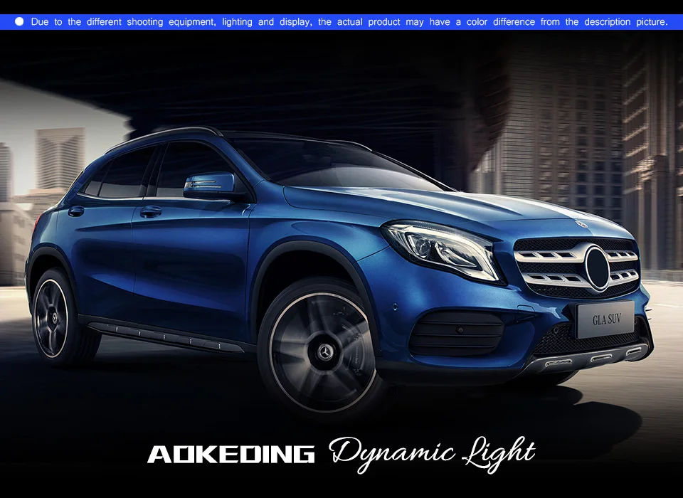 Стайлинга автомобилей налобный фонарь для Benz GLA 200 220 260 фары все светодиодный фар дневного света DRL Bi-светодиодный объектив