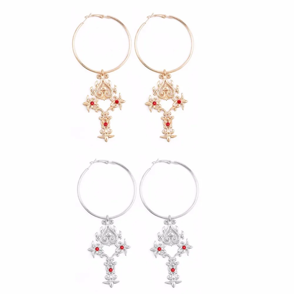 1 пара геометрический большой круглый круг в форме Креста Кисточкой Серьги уха