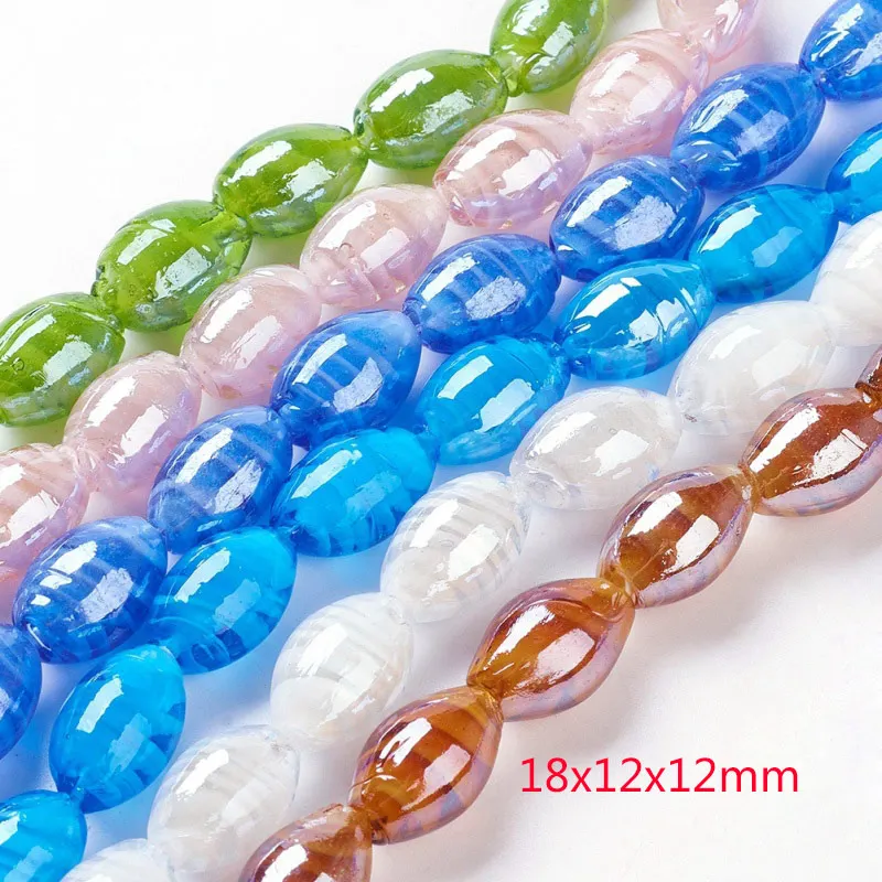 PANDAHALL смешанные Цвет Бусы 200 шт./уп. Ручной работы Бусины Lampwork неправильной формы 4~ 20 мм отверстие: 1~ 2,5 мм - Цвет: H