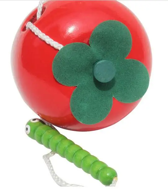 Детские деревянной резьбы гусеницы съесть Apple Паззлы Игрушечные лошадки веселые