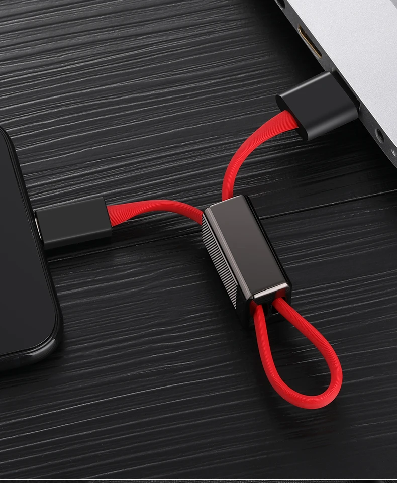 CAFELE 2 в 1 чемодан Мини Брелок Micro USB кабель для iPhone X Xr XS MAX 8 7 6s plus 2A Быстрая зарядка 18 см кабель для huawei
