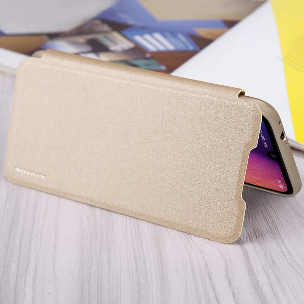 Матовый кожаный чехол-книжка для xiaomi redmi note 7 NILLKIN, блестящая задняя крышка, чехол для xiaomi redmi note 7, откидной бампер, чехол