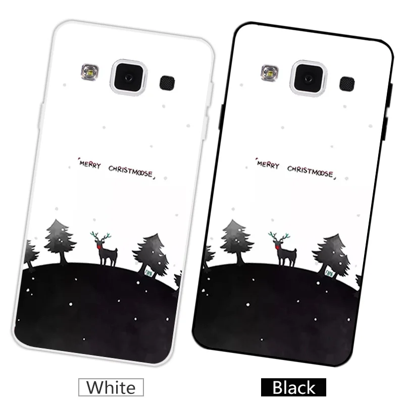 ТПУ мягкий для Samsung Galaxy A3 2015 A300 чехол телефона черный матовый Рождественский с