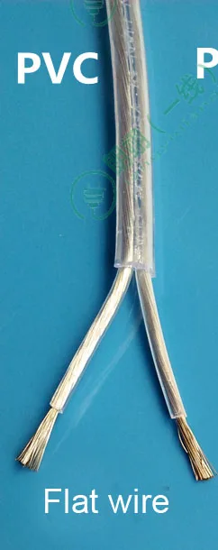 Flat cords 2/5/10 м/лот прозрачные 2*0,75 мм оболочка шнур питания ПВХ или высокотемпературная кабель со стальной проволоки Сделай Сам провод светильника - Цвет: Flat cords