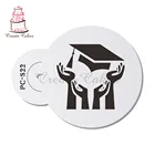 Выпускной колпачок дизайн трафарет для выпечки выпускные трафареты для украшения кексов шоколадные трафареты инструмент для торта трафарет для торта