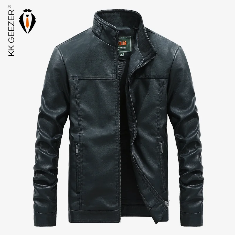 Куртка для мужчин вышивка бейсбол куртки осень Pu кожаные пальто Slim Fit колледж