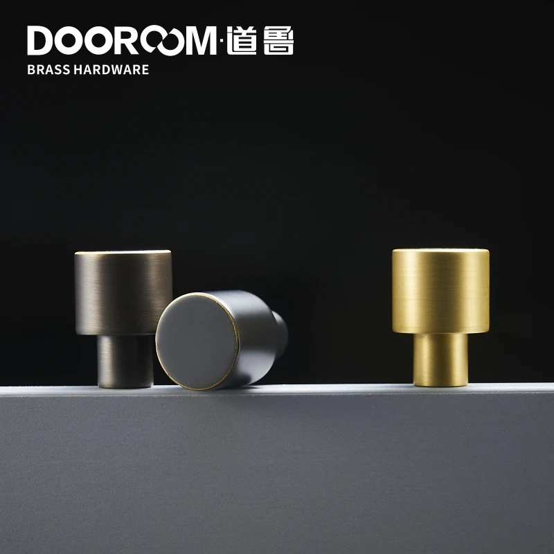 Dooroom латунная фурнитура ручки скандинавский шкаф комод для шкафов, ящиков обувной коробки тянет черный Золотой Бронзовый цилиндр ручки