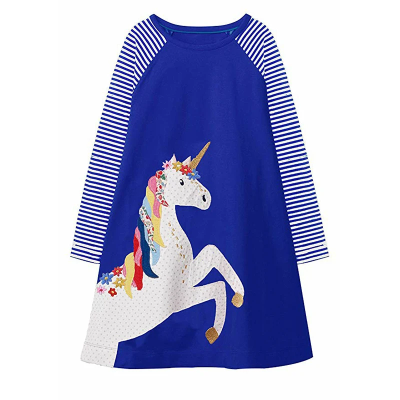 Jumping meters New Christmas Dresses baby girls dress cotton long sleeve applique kids dresses for girl clothing christmas | Детская