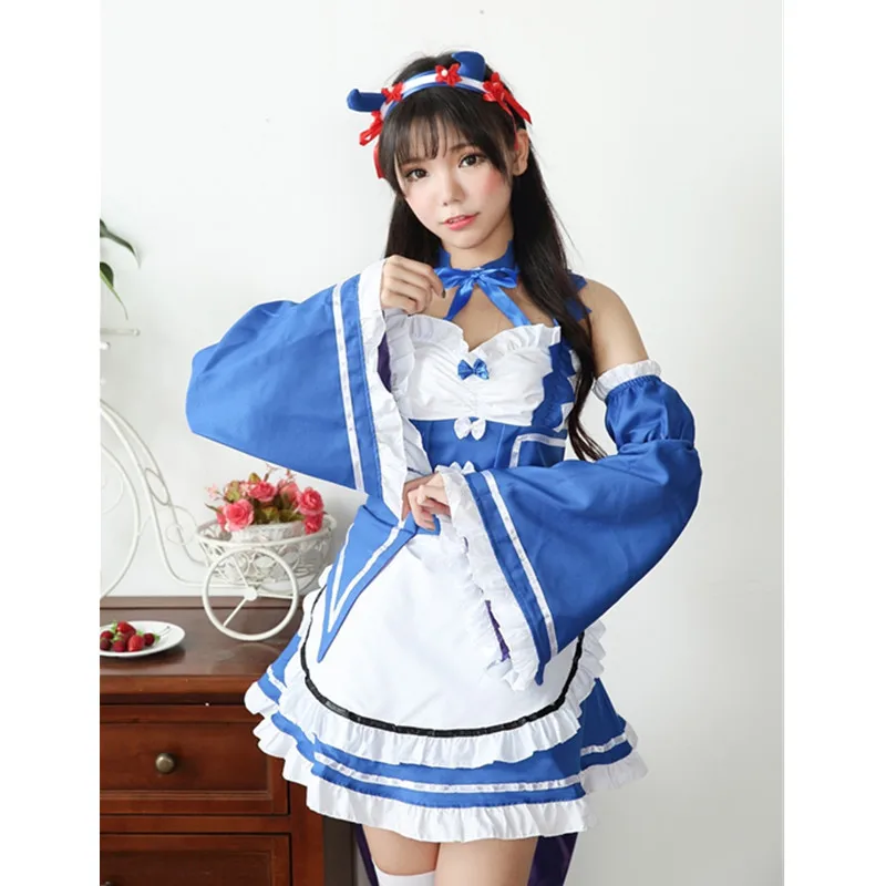 Ram/Rem Косплей Re: zero Hajimeru Isekai Seikatsu Re Life In a Different World Kawaii Sisters костюм горничной платье