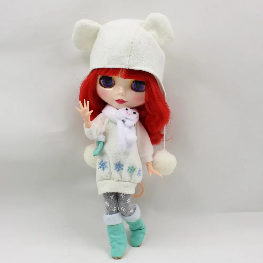 ICY factory шарнирная кукла blyth toy короткие красные волосы блестящее лицо шарнирное тело Рождественский костюм 30 см кукла