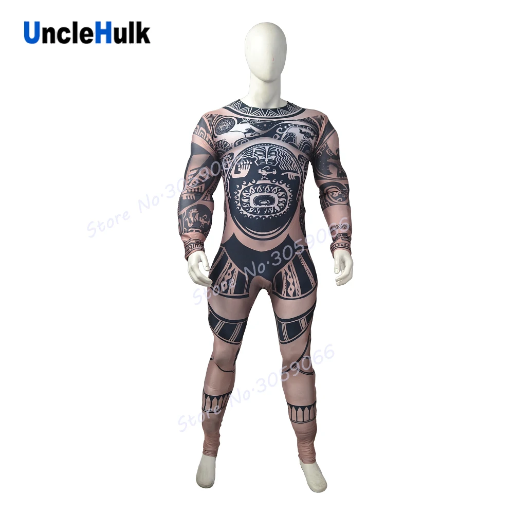Мауи Shapeshifting Demigod спандекс косплей костюм и внутренняя большая мышца Костюм |