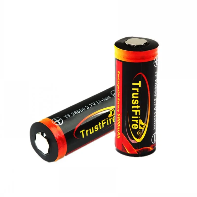 4 шт. TrustFire 3 7 V 26650 аккумуляторная батарея 5000mAh емкость литий ионные аккумуляторы с