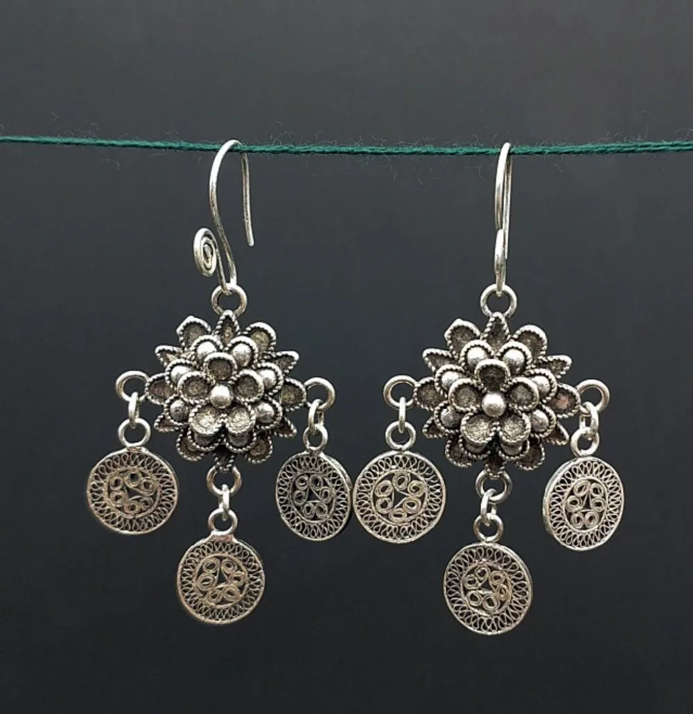 Горячая Распродажа новинка бесплатная доставка 100% серебряные серьги ручной