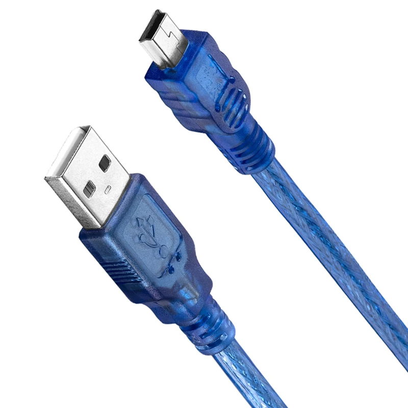 

10pcs/lot Mini 5P USB Cable USB 2.0 Type A Male to Mini 5P Male Data USB2.0 Cable Dual Shielding( Foil+Braided) 30cm 50cm 1m 1.5