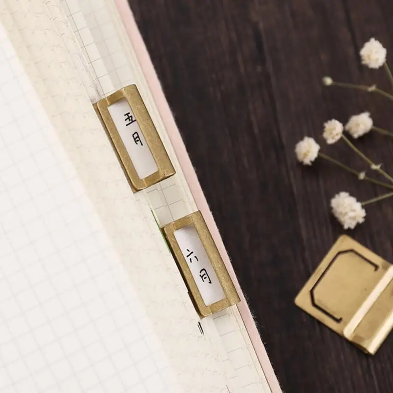 6 шт./компл. ретро золотая цветная Закладка металл латунь индекс файл Зажимная