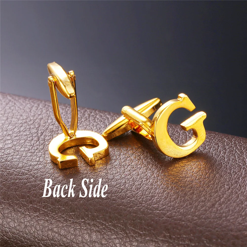 Алфавита G мужские запонки высококачественные кнопки золото/цвет мода