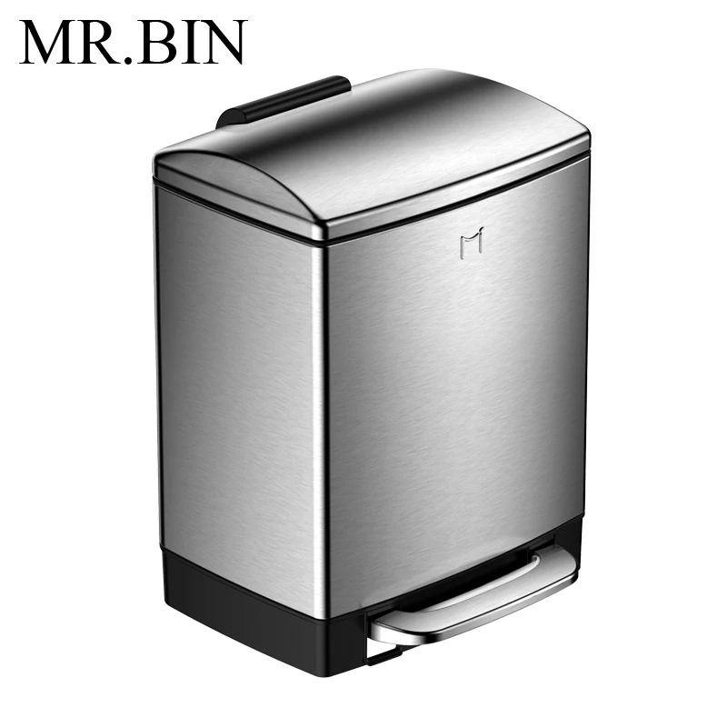 MR. BIN 6L/12L 410 мусорное ведро из нержавеющей стали с увеличенной педалью бытовой