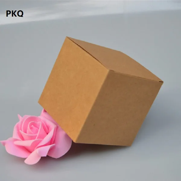 5 шт./лот крафт квадратная картонная коробка конфет для свадьбы хранения кухни