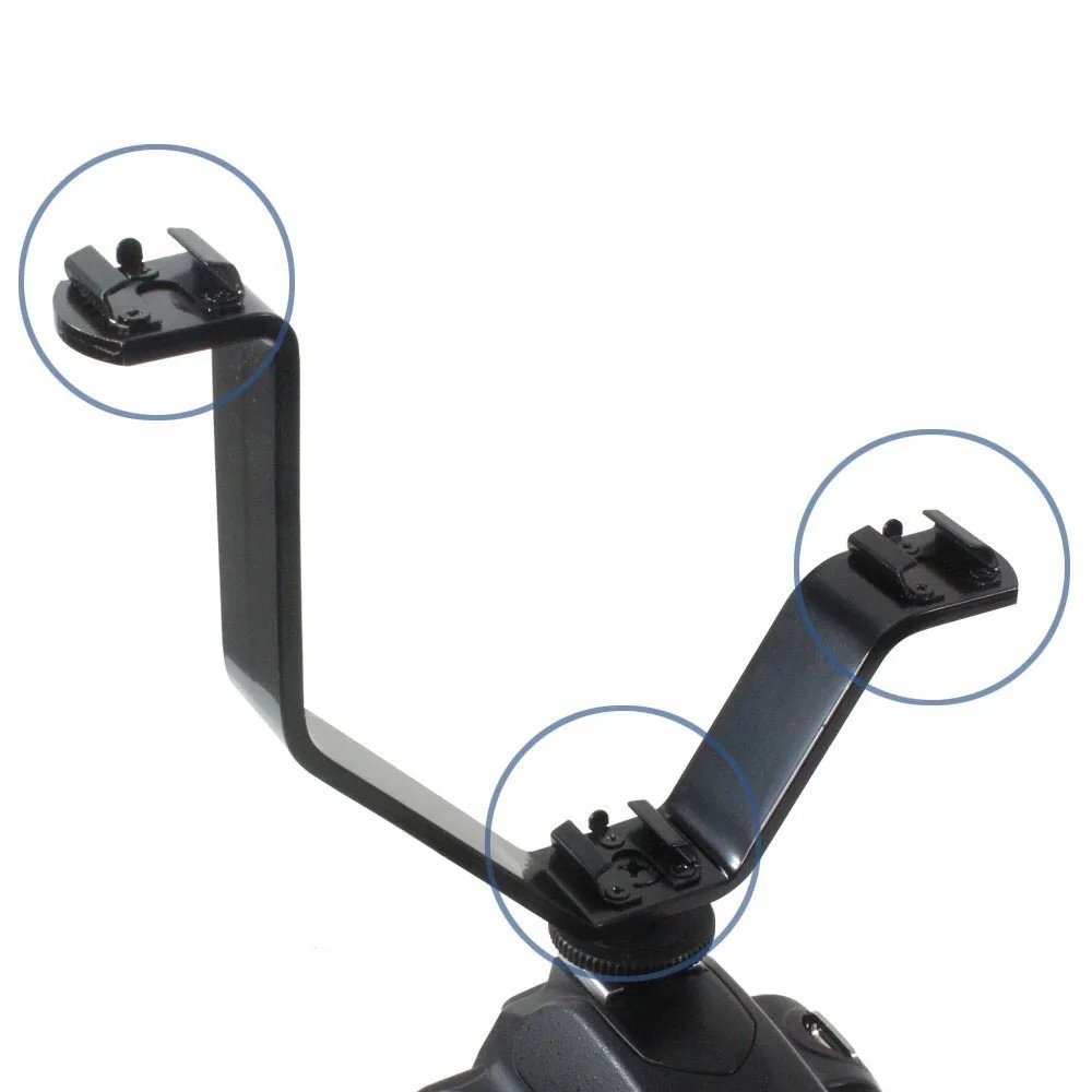 Triple Hot Shoe V Mount Flash Bracket for Video Lights Microphones or Monitors on Cameras and Camcorders | Электроника