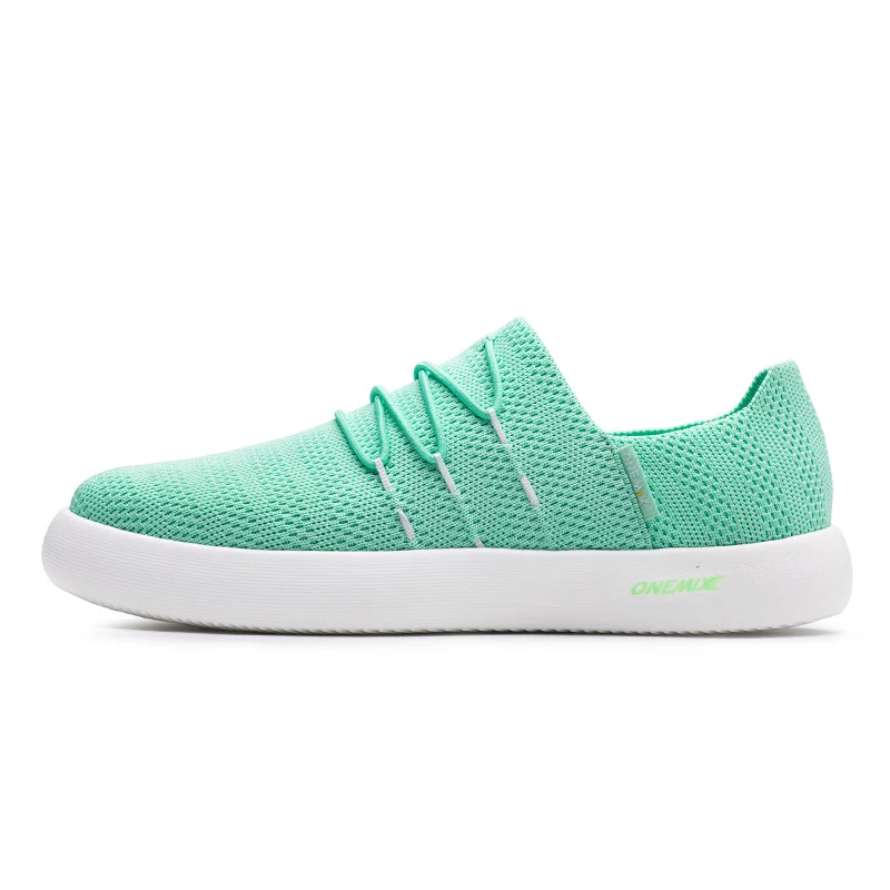 Light Green ONEMIX/обувь на плоской подошве; женские кроссовки; коллекция года; сезон лето; дышащая легкая обувь без застежки; Лоферы для прогулок и бега; размер 43 - Цвет: Light Green