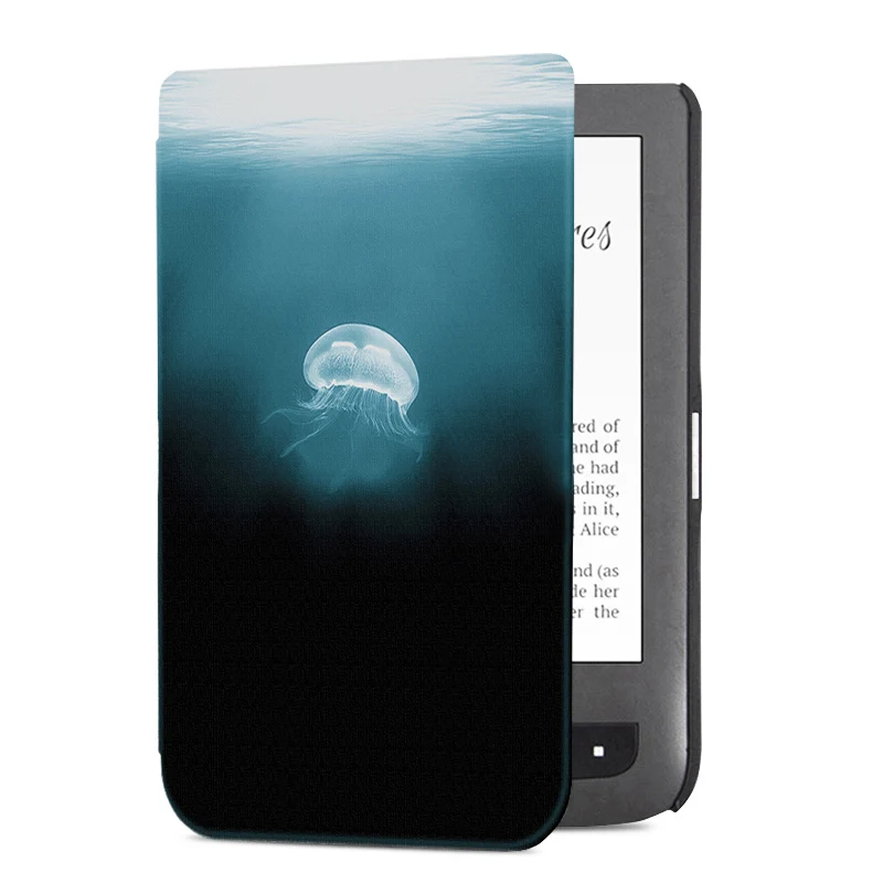 Jellyfish BOZHUORUI чехол для Pocketbook Aqua 2/Touch Lux 2 электронных книг, мода окрашенные Pocketbook 626/641 ультратонкий кожаный чехо - Цвет: Jellyfish