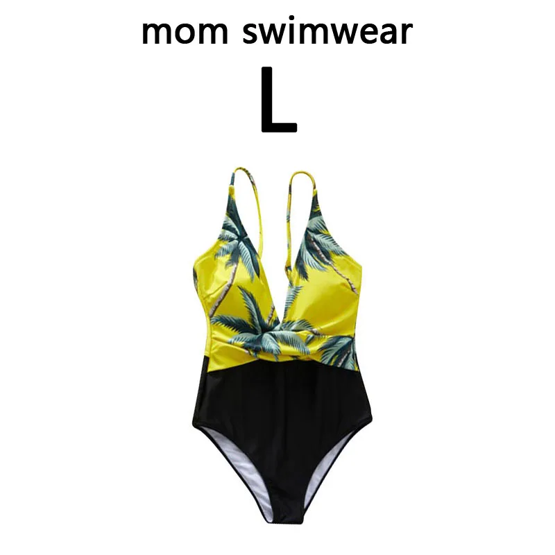 mom size L Семейные купальники, тропический кокосовый орех, пляжная одежда с принтом дерева, женский купальник для мамы и дочки, пляжные шорты для мужчин и мальчиков - Цвет: mom size L