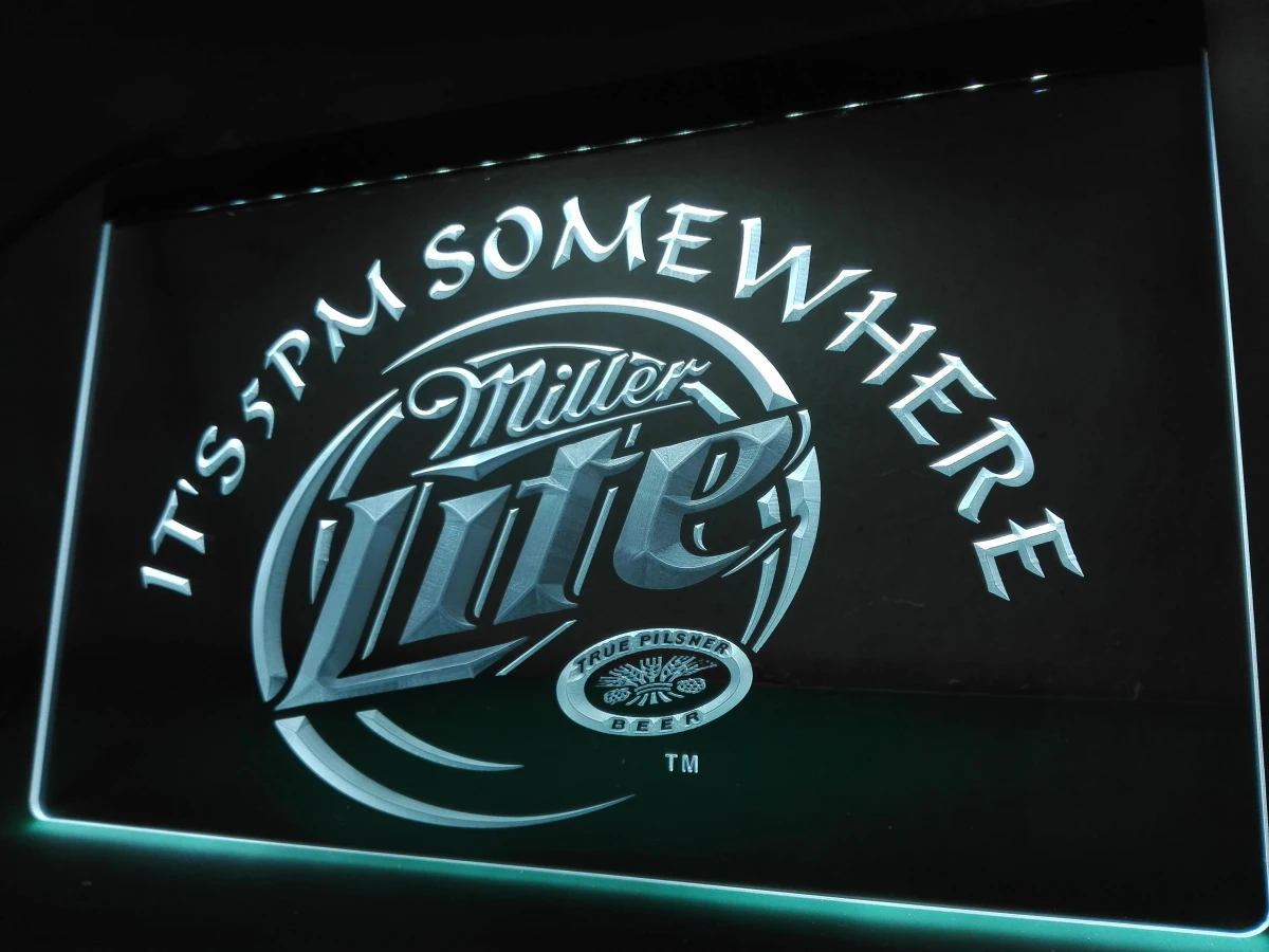 

LA407- Miller Lite It's 5, где-то светодиодный неоновый светильник