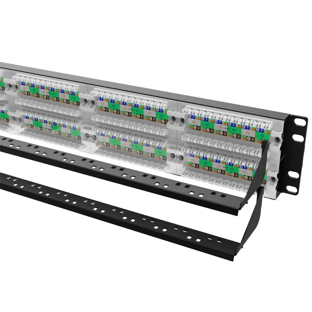 AMPCOM Supreme Series CAT 6 Патч-панель 50U позолоченная 2U 48-портовая Rackmount или Wallmount Punch Down Patch