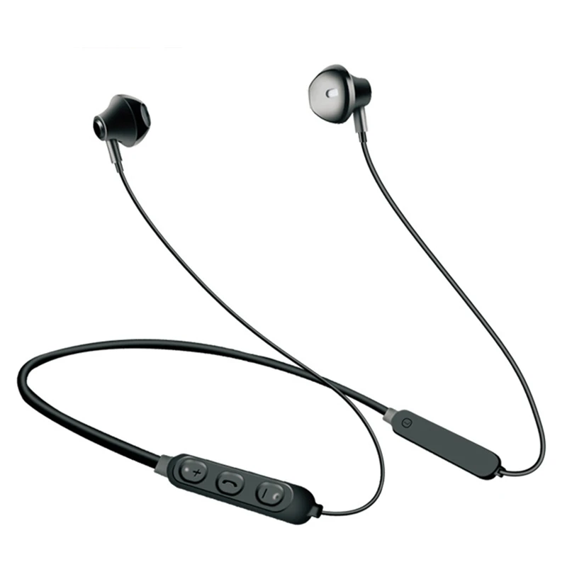 Черный Оригинальные Bluetooth наушники BESIUNI с шейным ремешком, беспроводные наушники, стерео спортивные наушники с микрофоном для IPhone, Xiaomi, Android - Цвет: Черный