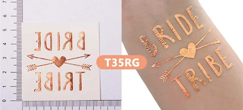T35RG rose gold Свадебные украшения 10 шт. Команда Невесты, чтобы быть временными тату наклейки девичник свадебный душ подружки невесты команда курица Вечерние - Цвет: T35RG rose gold