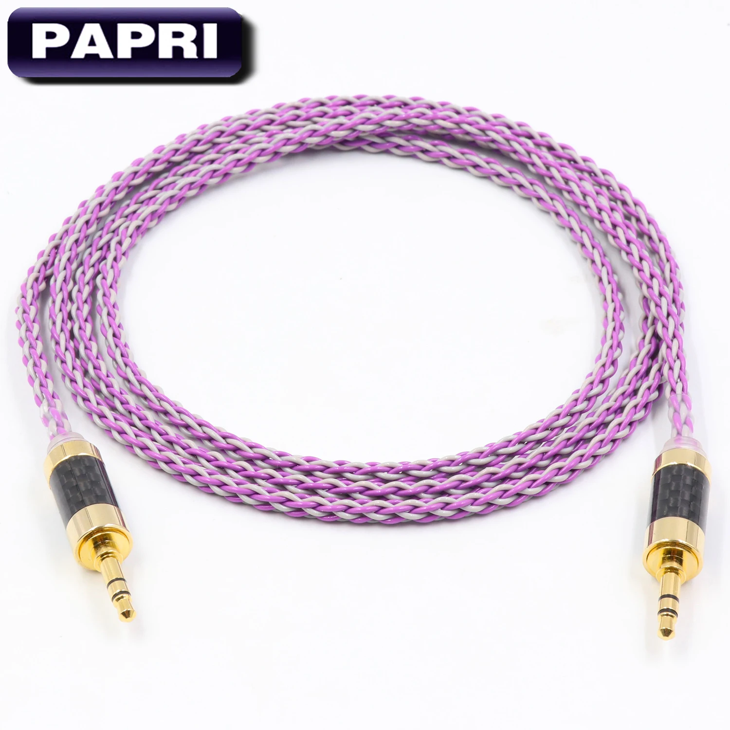

PAPRI AUX Upgraded Headphone Cable PVC 99.99997% OCC Copper Silver Plated DIY Audio Cable Male To Male Wires For Amplifier