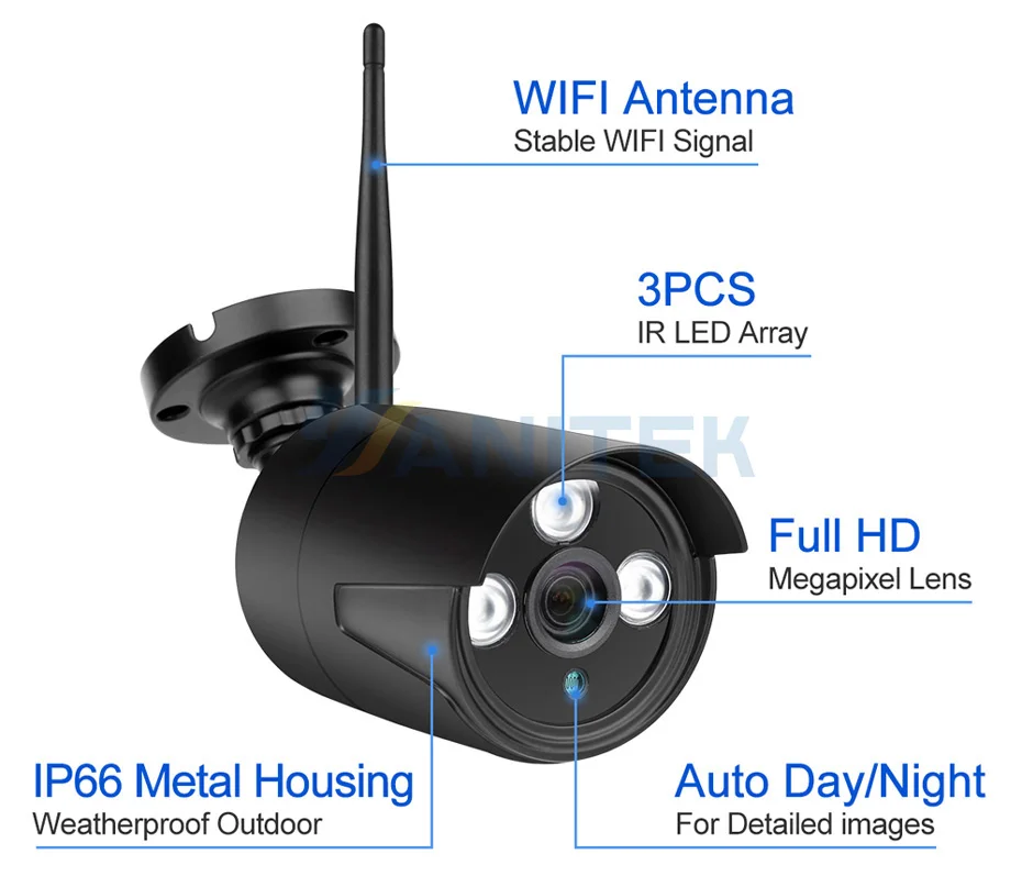 4CH 1080P Беспроводной NVR Наборы 7 дюймов ЖК-дисплей Дисплей 2MP HD открытый IP Камера домашней безопасности Системы наблюдения Наборы Wi-Fi Камера комплект