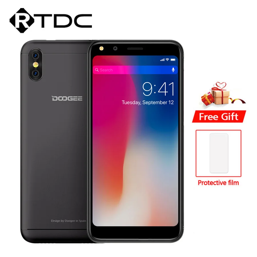 DOOGEE X53 Android 7.0 5.3 inch Mobile Phone MT6580M 1GB RAM 16GB ROM 5V 1A 2200mAh Battery Dual Cameras 5MP+2MP OTA Smartphone | Мобильные