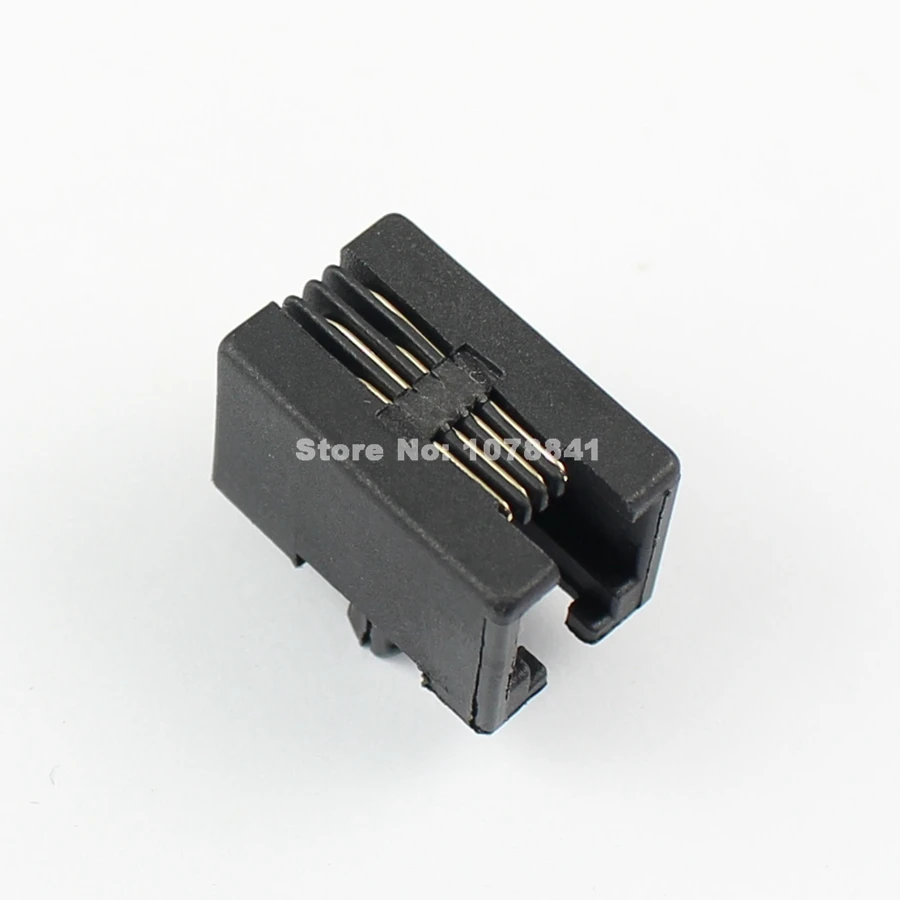 10 шт. Пластик RJ9 4P4C правый угол PCB гнездо соединителя телефона телефон модульный