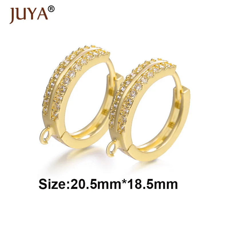 Gold Новые 3 типа высококачественных медных инкрустация цирконием серьги-Крючки для изготовления серег DIY ювелирные аксессуары-фурнитура швензы - Цвет: Gold