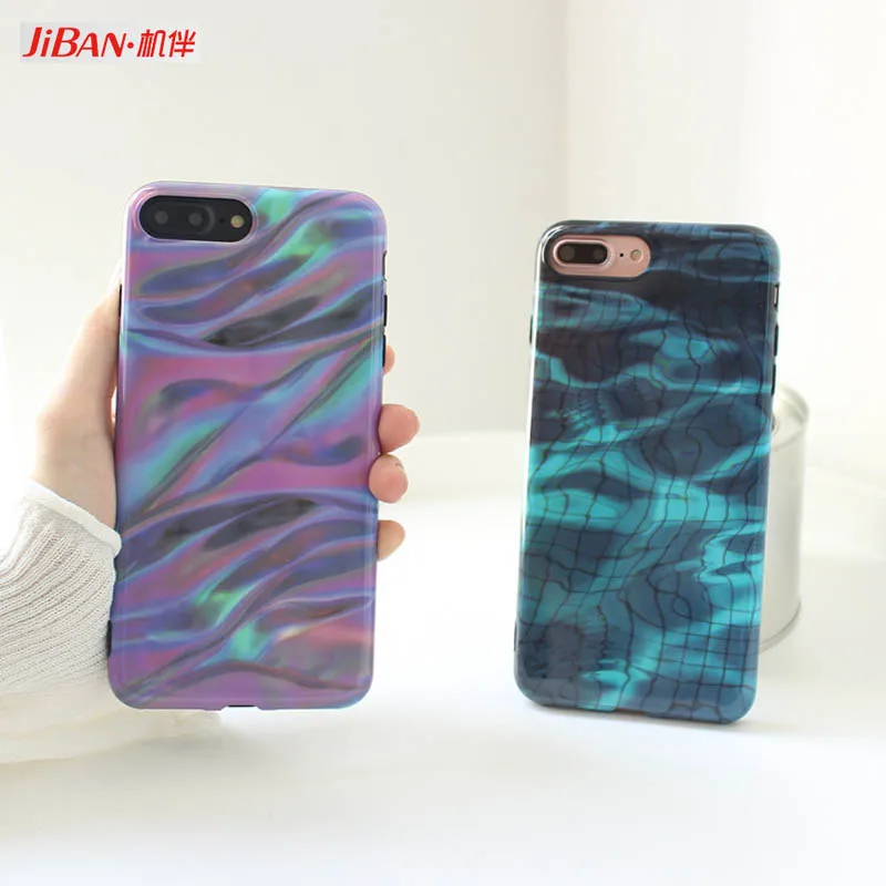 Jiban волна воды Phantom лазерный Телефон чехол для iPhone 7 плюс Мягкие TPU IMD задняя крышка